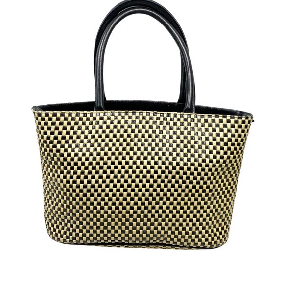 EXIMIOUS London Black & Cream Woven Tote - Picture 2 of 11